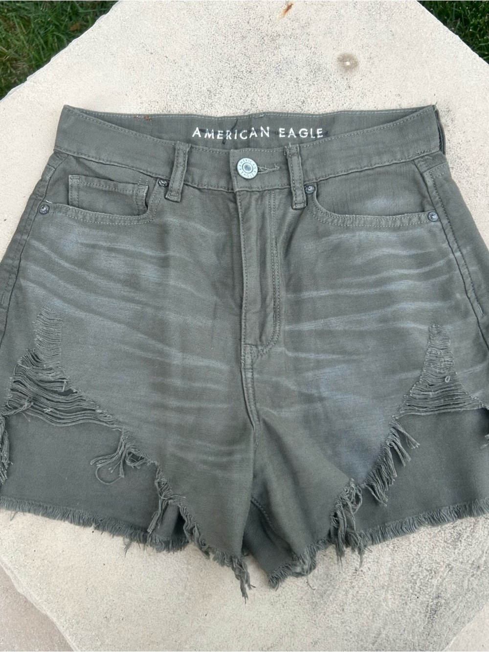 American Eagle Olive Green Highest Rise Mom Short size 2